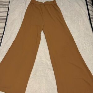 Leith Brown Wide-Legged Pants - Size Small, 100% Rayon